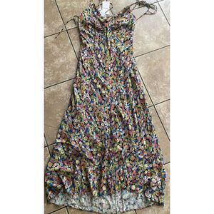 NWT $325 JOIE 4 Long Floral Lined Dress Strap Tie